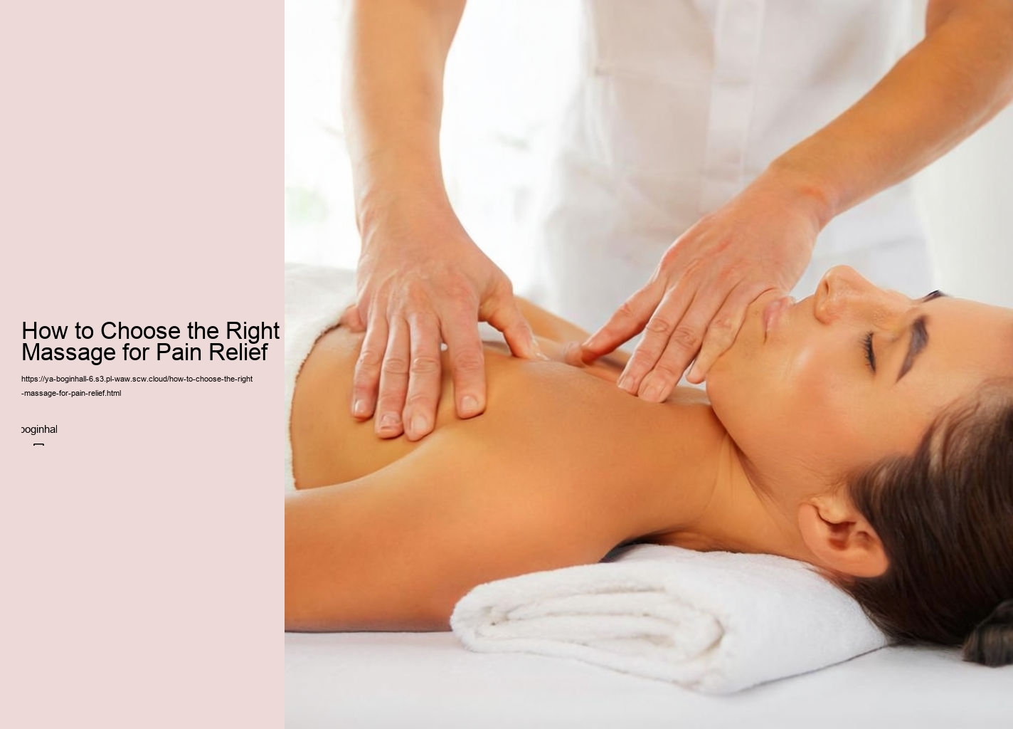 How to Choose the Right Massage for Pain Relief